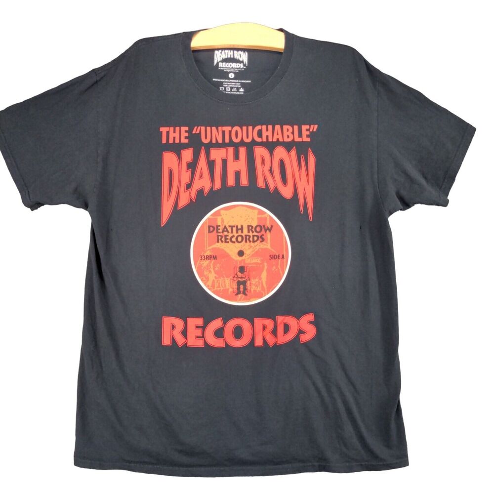 Untouchable Death Row Records T-Shirt Mens L Short Sleeve Black Crew Neck Cotton